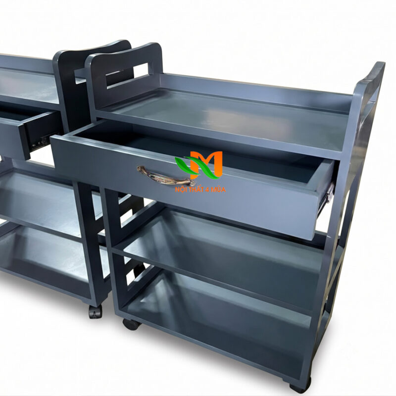 Xe đẩy spa gỗ – Kệ gỗ 3 tầng spa – KDSG01