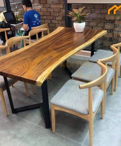 Bàn cafe gỗ me tây - BCFMT01 4 Mẫu bàn cafe gỗ me tây chân sắt - BCFMT02