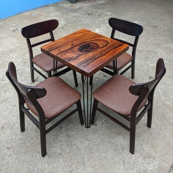 Bàn gỗ me tây hình vuông - BGMTV01-05