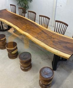Bàn họp gỗ me tây nguyên tấm - BHGMT01 4 Mẫu bàn họp me tây nguyên tấm 12 - 14 ghế