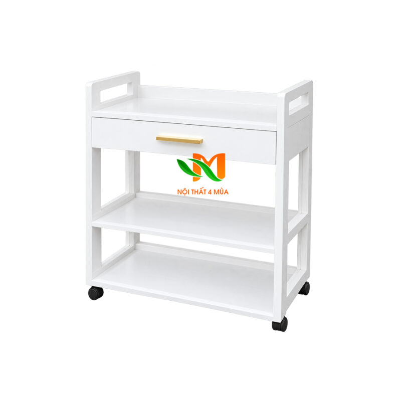 Xe đẩy spa gỗ – Kệ gỗ 3 tầng spa – KDSG01