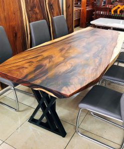 Bàn họp gỗ me tây nguyên tấm - BHGMT01 7 Mẫu bàn họp me tây nguyên tấm dài 6 - 8 ghế