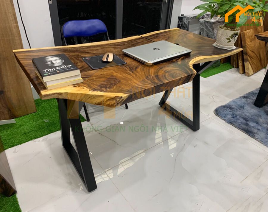 Mẫu bàn làm việc gỗ me tây đẹp