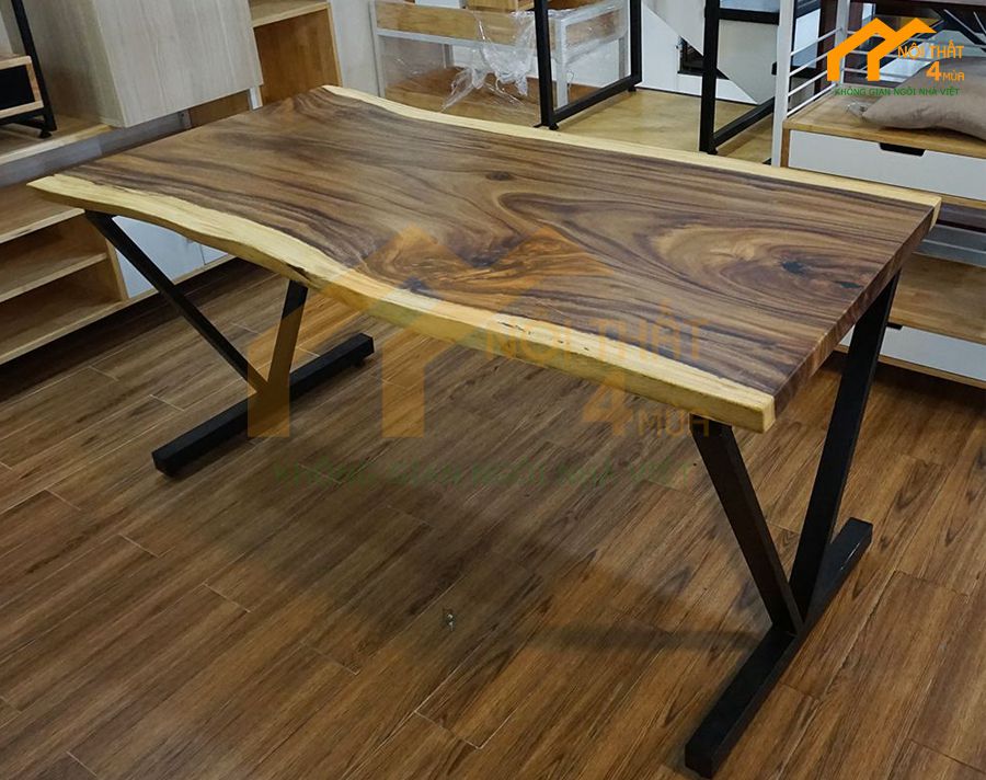 Mẫu bàn làm việc gỗ me tây đẹp