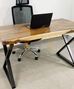 Mẫu bàn làm việc gỗ me tây đẹp