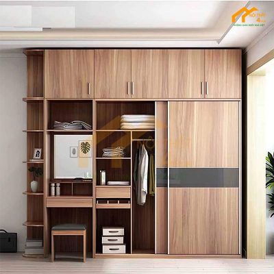 Mẫu tủ quần áo kết hợp bàn trang điểm đẹp