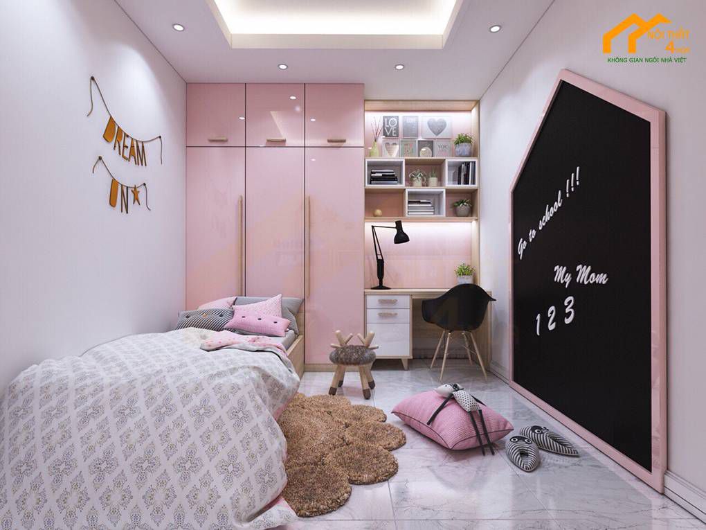 Mẫu tủ áo màu hồng đẹp và đa năng