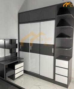 Mẫu tủ áo màu xám đẹp