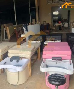 Giường gội đầu gỗ cho tiệm spa, massage thanh lý