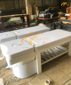 Giường gội đầu 2in1 bồn sứ tai thỏ cao cấp - GGDS01 4 Giường gội đầu bồn sứ màu trắng nệm trắng