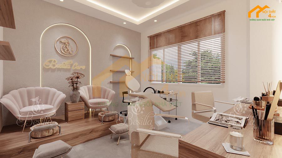 20+ Mẫu thiết kế spa phun xăm nhỏ đẹp, ấn tượng nhất 1 Nội thất spa phun xăm Besilla hiện đại