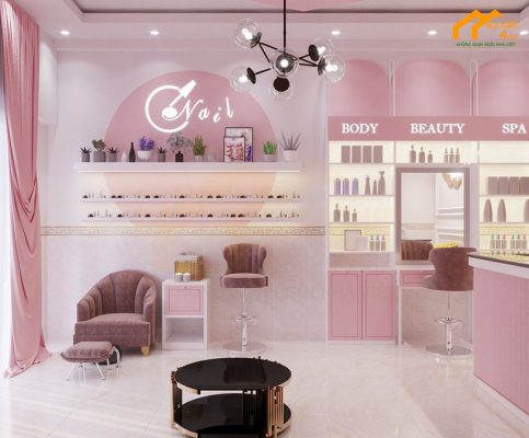 Mẫu thiết kế spa màu hồng đẹp