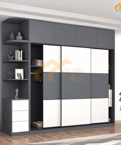 Mẫu tủ áo màu xám đẹp