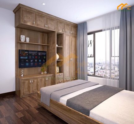 Mẫu tủ quần áo gỗ tự nhiên phổ biến 2023