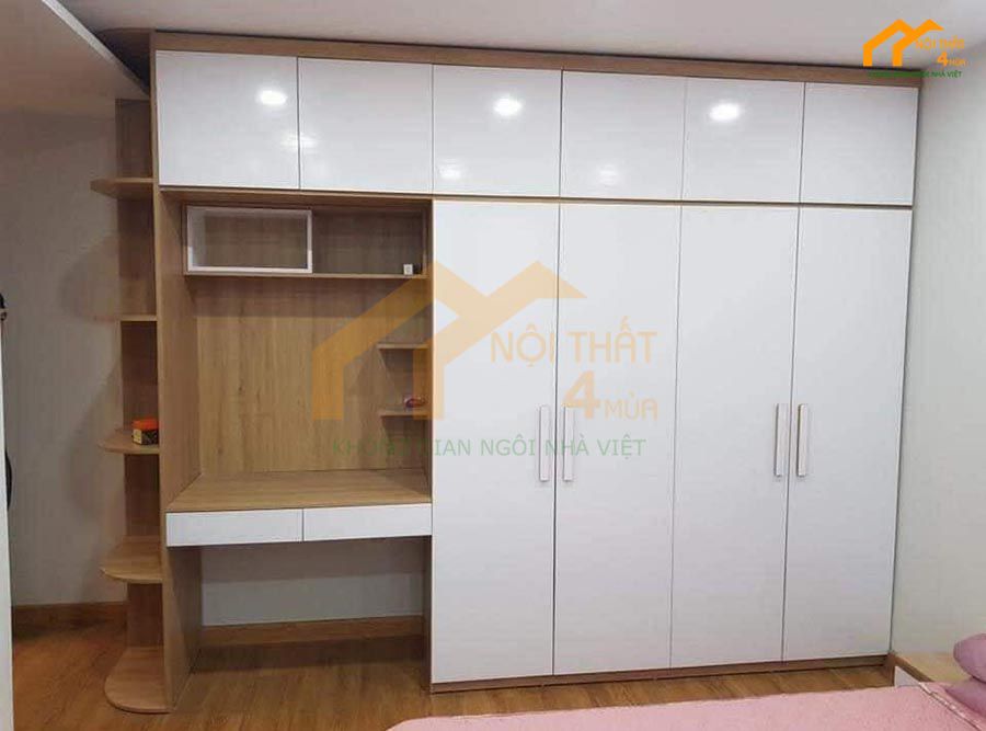 Tủ quần áo kết hợp kệ tivi gỗ công nghiệp