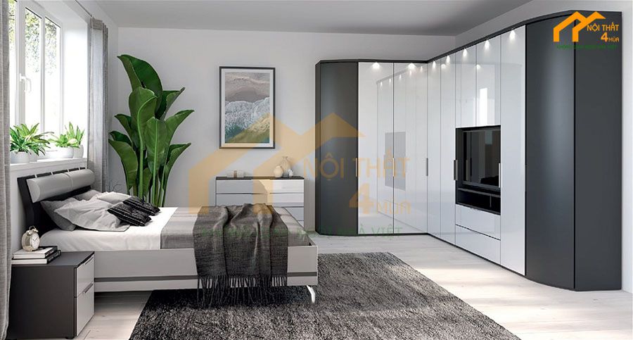 Tủ nhựa quần áo kết hợp kệ tivi