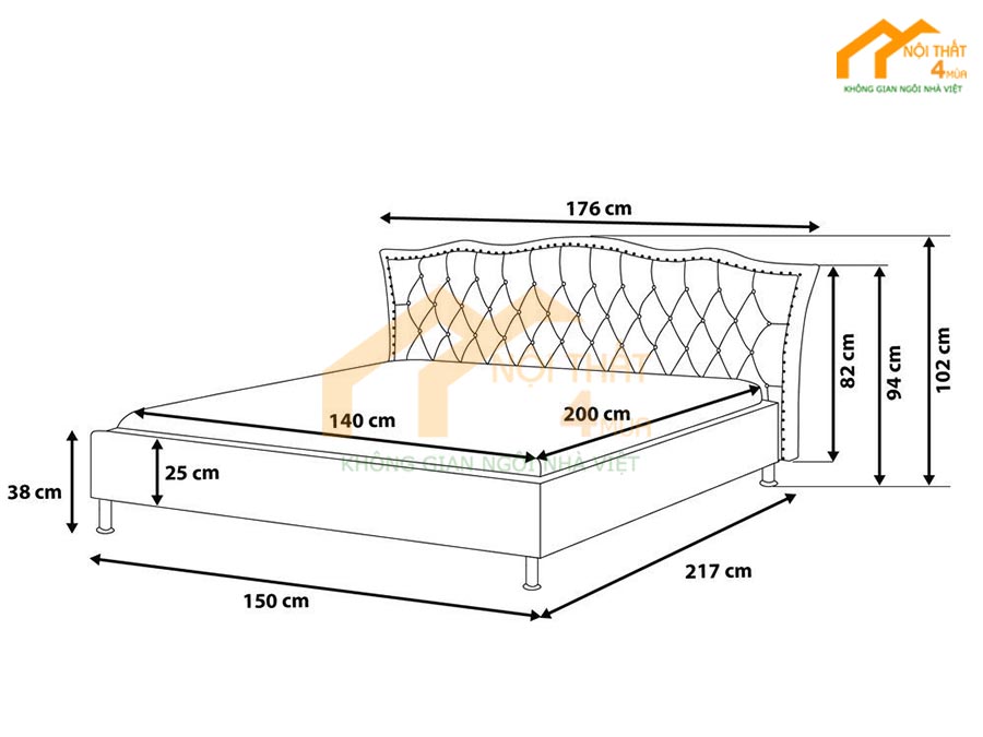 Kích thước giường king size