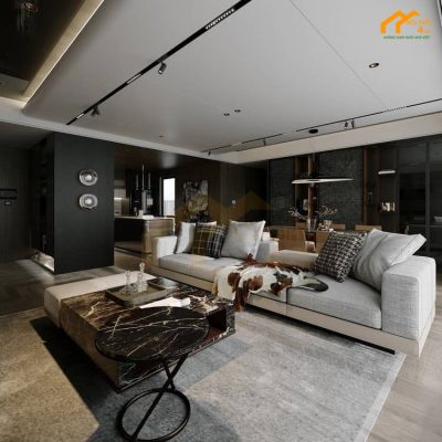 Mẫu căn hộ chung cư 120m2 với 2 phòng ngủ