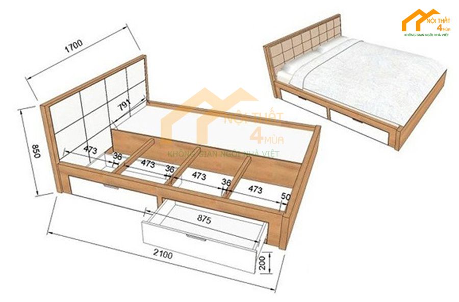 Kích thước của giường đơn