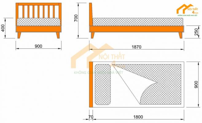 Kích thước giường phòng ngủ tiêu chuẩn