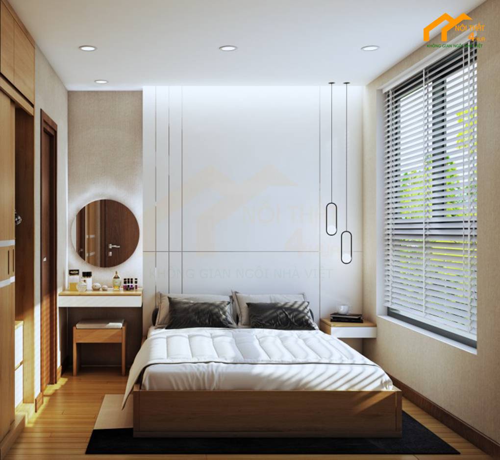 Nội thất căn hộ chung cư 50m2 2 phòng ngủ