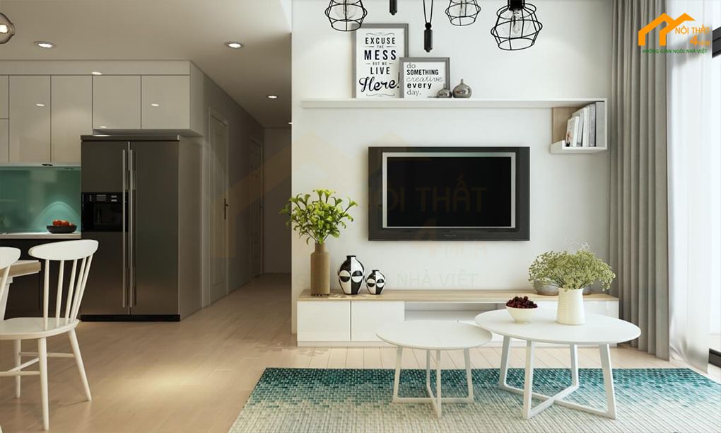 Nội thất căn hộ chung cư 50m2 1 phòng ngủ