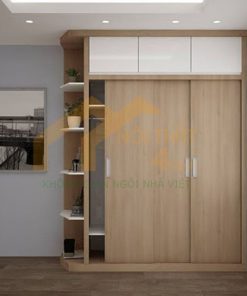 Mẫu tủ quần áo gỗ Melamine