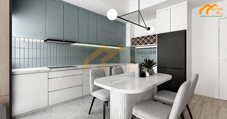 Mẫu nội thất căn hộ chung cư 110m2 2 phòng ngủ