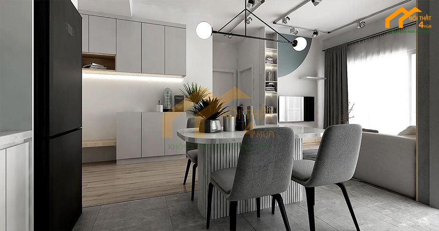 Mẫu nội thất căn hộ chung cư 110m2 2 phòng ngủ