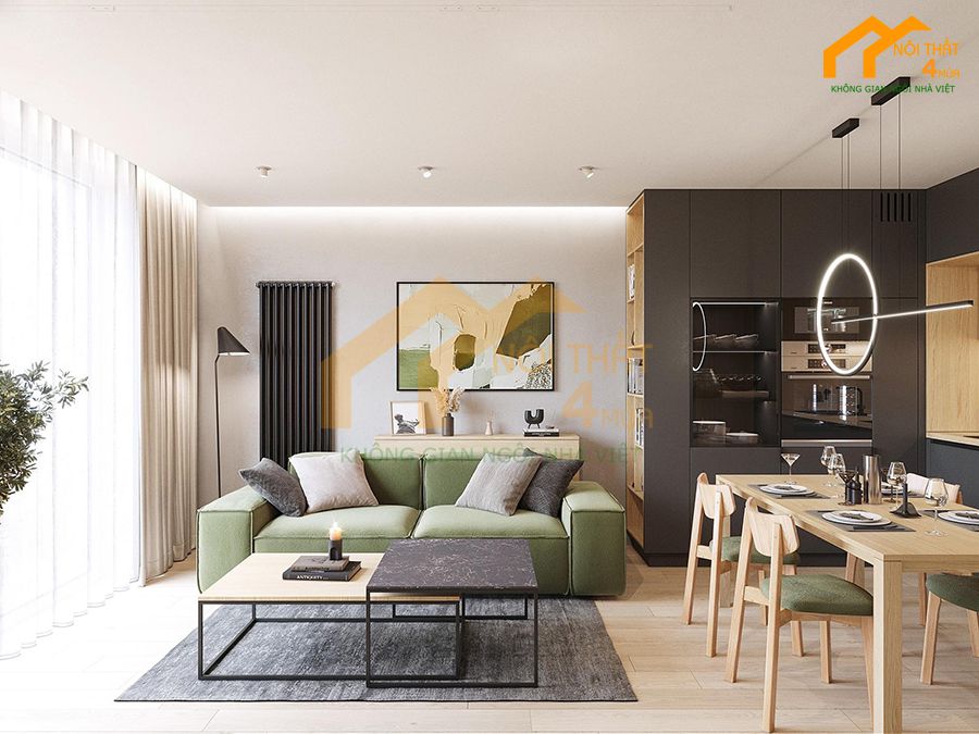 Phòng khách chung cư hiện đại