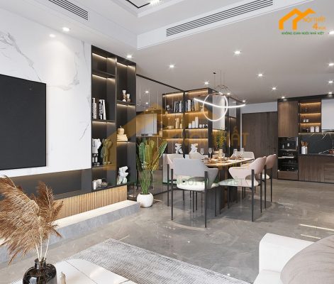 Mẫu thiết kế căn hộ chung cư 110m2 hiện đại