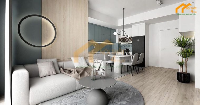 Mẫu nội thất căn hộ chung cư 110m2 2 phòng ngủ