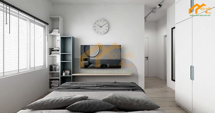 Mẫu nội thất căn hộ chung cư 110m2 2 phòng ngủ