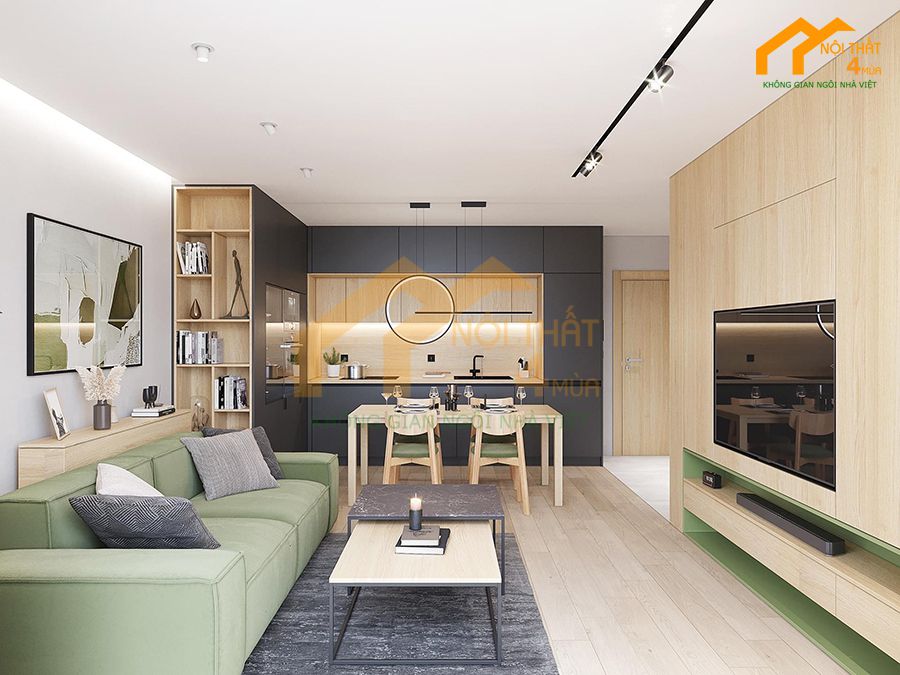 Mẫu thiết kế căn hộ chung cư 110m2 tối giản