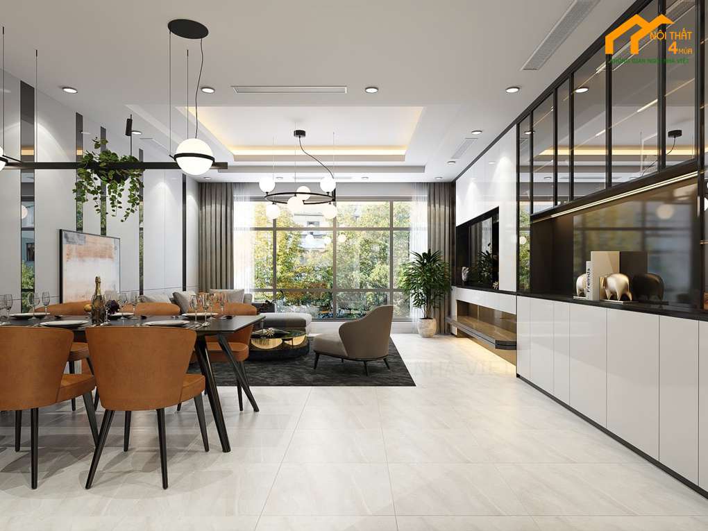 Mẫu căn hộ chung cư 120m2 với 3 phòng ngủ