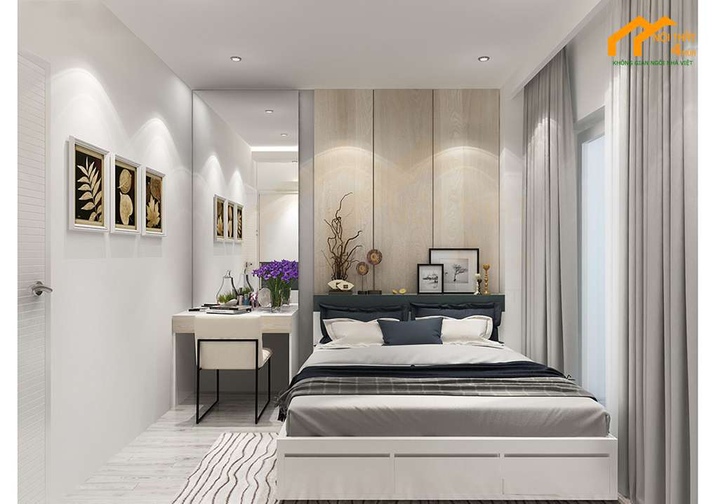 Mẫu thiết kế nội thất chung cư 50m2 hiện đại