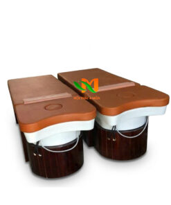 Giường dưỡng sinh bồn sứ chân gỗ màu cam - GGDSN04