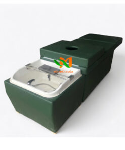 Giường gội đầu bồn vuông bằng nhựa màu xanh lá - GGDV03