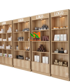 Mẫu tủ trưng bày mỹ phẩm bằng gỗ