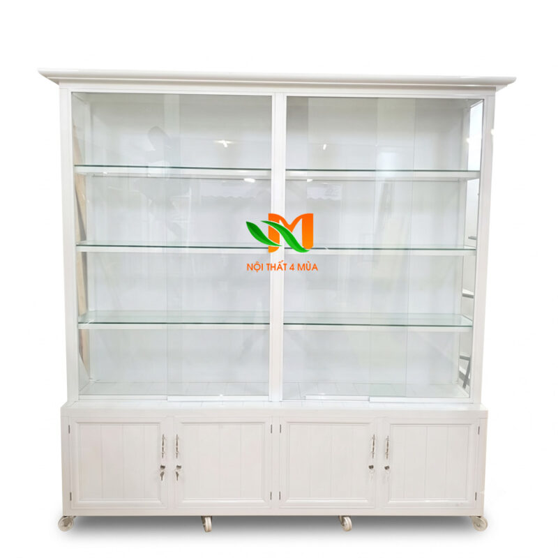 Kệ trưng bày mỹ phẩm cửa kính - KTBMP19 3 Mẫu kệ trưng bày mỹ phẩm