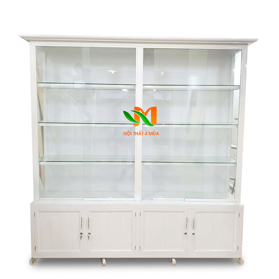 Kệ trưng bày mỹ phẩm cửa kính – KTBMP19 Mẫu kệ trưng bày mỹ phẩm
