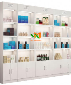 Mẫu tủ trưng bày mỹ phẩm bằng gỗ