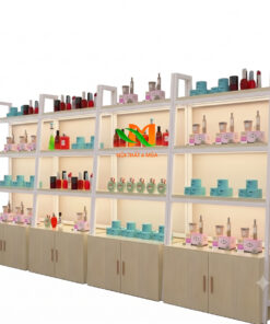Mẫu tủ trưng bày mỹ phẩm khung sắt