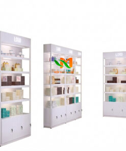Mẫu tủ trưng bày mỹ phẩm khung sắt