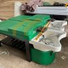 Giường gội đầu dưỡng sinh bồn nhựa màu xanh – GGDSN01 1 Giường gội đầu dưỡng sinh bồn nhựa chân gỗ tràm nệm màu xanh