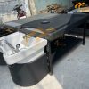 giường dưỡng sinh bồn nhựa chân sắt nệm màu đen