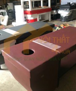 Giường gội đầu vuông bồn nhựa màu nâu đất - GGDV05 3 Giường vuông bồn nhựa màu nâu đất