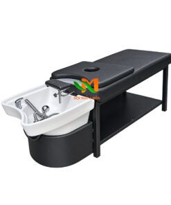 giường dưỡng sinh bồn nhựa chân sắt nệm màu đen