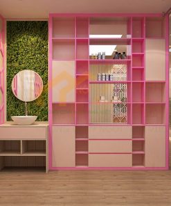 Mẫu tủ trưng bày mỹ phẩm spa