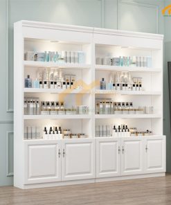 Mẫu tủ trưng bày mỹ phẩm bằng gỗ